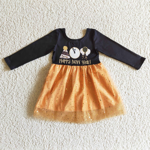 SALE GLD0138 Happy New Year Tulle Cute Girl's Dress