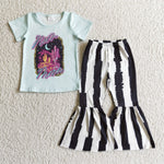 SALE GSPO0213 Neon Moon Cactus Blue Black Stripe Girl's Set