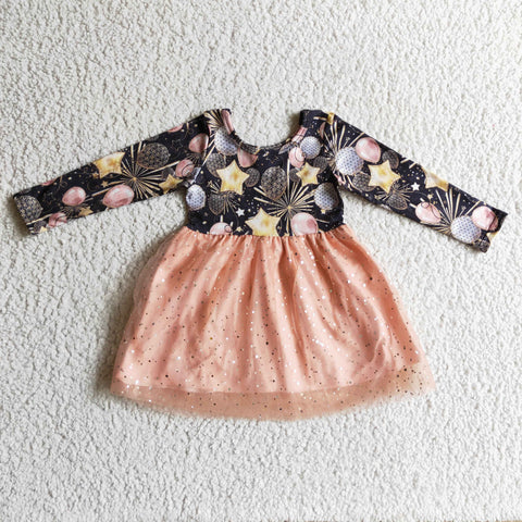 SALE GLD0125 Happy New Year Tulle Cute Girl's Dress