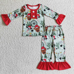 Christmas Cow Cactus Red Pajamas Boy's Girl's Matching Clothes