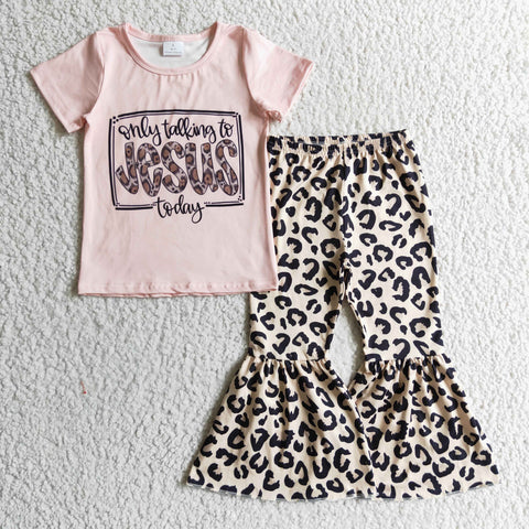 Fashion Jesus Pink Leopard Girl's Set