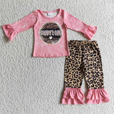 SALE GLP0328 DADDY's Girl Pink Leopard Girl's Set