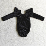 Gold Velvet Black Baby Bubble Girl's Romper