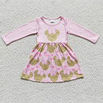 New Love Mouse Pink Cute Girl's Dress