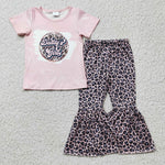 GSPO0219 Daddy's Girl Leopard Pink Girl's Set