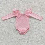 Gold Velvet Pink Baby Bubble Girl's Romper