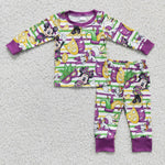 Mardi Gras Purple Pajamas Boy's Girl's Matching Clothes