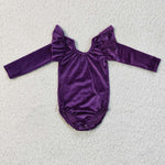 Boutique Colorful Velvet Baby Bubble Dance Girl's Romper