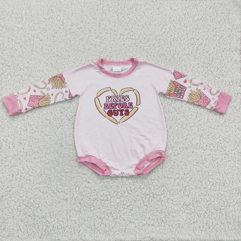 FRIES BEFORE CUYS Love Cute Baby Bubble Girl's Romper