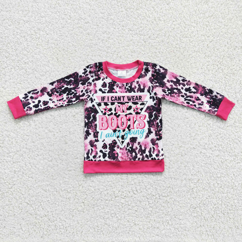 Girl's MY BOOTS Pink Cow Shirt Top