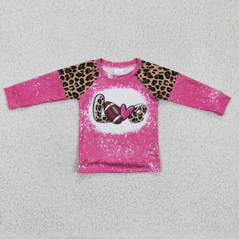 Girl's LOVE Bright Pink Leopard Shirt Top