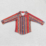 SALE BT0131 New Western Stripe Buttons Boy's Shirt