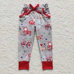 New Valentine's Day Love Car Red Grey Trousers Pants