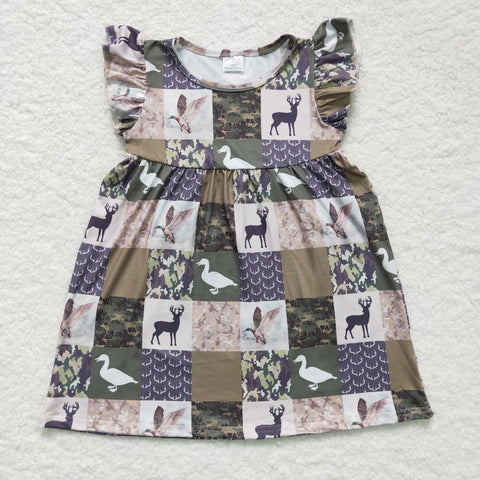 SALE GSD0152 Hunting Camo ArmyGreen Duck Girl's Dress