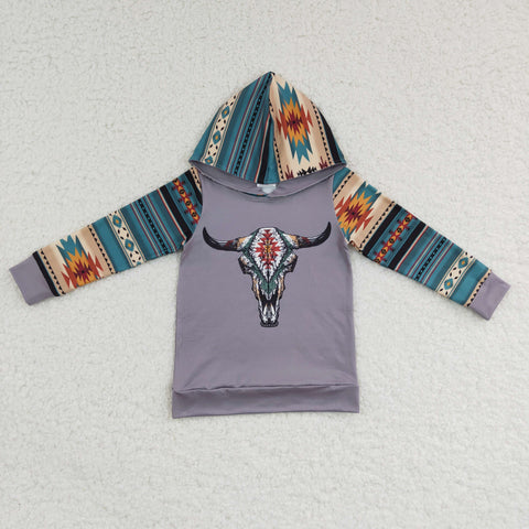 BT0130 New Western Print Hoodie Boy's Shirt