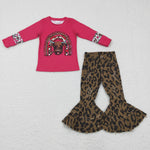 Fashion Baby Cow Pink love Rainbow Brown Leopard Jeans 2 Pcs Girl's Set