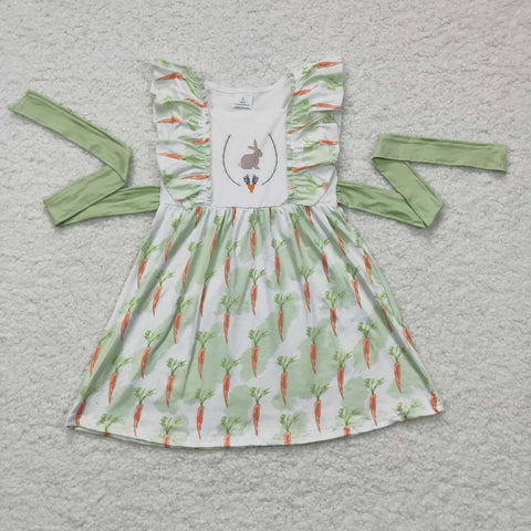 Easter Rabbit Carrot Green Girl's Dress