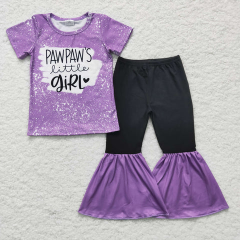 GSPO0244 PAWPAW'S little girl Purple Black Girl's Set