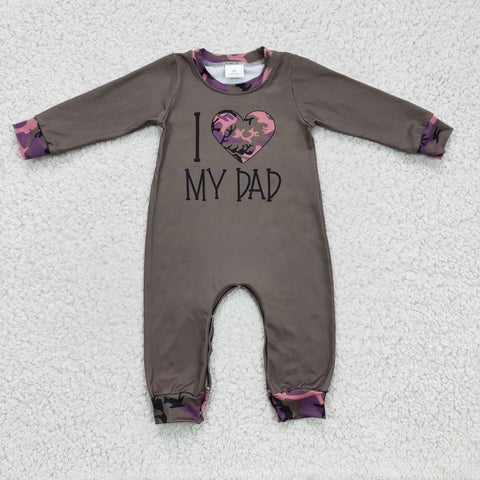 I LOVE MY DAD Camo Baby Cute Boy's Romper