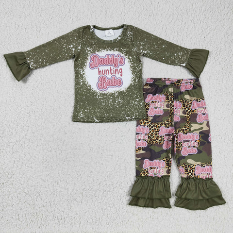 SALE GLP0327 Daddy's Hunting Babe Leopard ArmyGreen Girl's Set