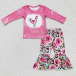 SALE GLP0110 New Rooster Pink Flower Rose Girl's Set