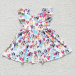 C10-02 New Summer Blue Dog Pink Cute Girl's Dress