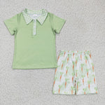 Easter Carrot Rabbit Green Girl's Boy's Matching Clothes