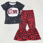 Love Black Red Leopard Cow Girl's Set