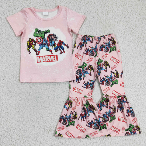 GSPO0308 MARVEL Cartoon Hero Pink Girl's Set