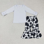 New Cow White Simple Girl's Set