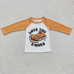 Boy's LOVE YOU S' MORE Sandwich Orange Shirt Top