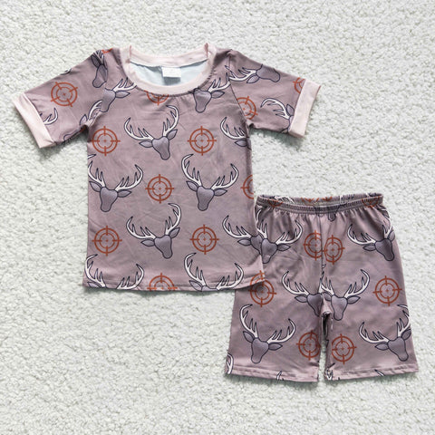 Hunting Cow Brown Boy's Shorts Set