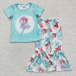 Mermaid Princess Sky Blue Girl's Set