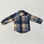 New Children's Plaid Flannel Shirt Blue Boy's Shirt Coat