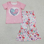 LOVE Dinosaur Cute Pink Girl's Set