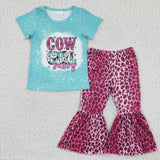 COW GIRL sassy Blue Pink Leopard Girl's Set