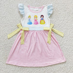 New Cartoon Princess Castle Pink Girl's Dress