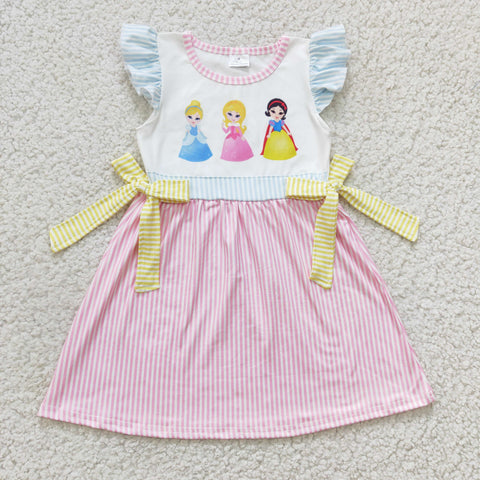 New Cartoon Princess Castle Pink Girl's Dress