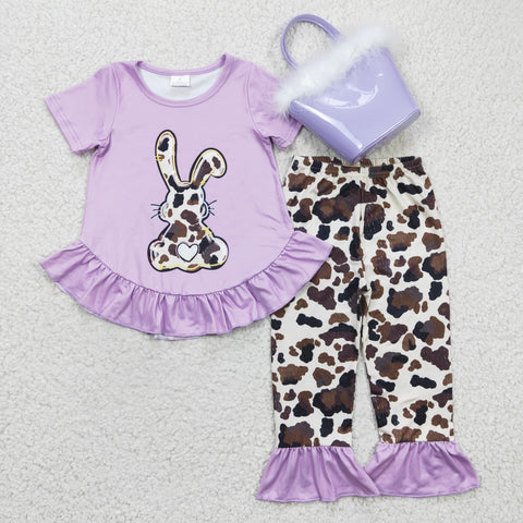 Boutique Girl Easter Purple Rabbit Cute Clothes Handbag Bag 3 pcs Outfits