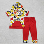 SALE BSPO0050 Valentine's Day Love Truck Red Pocket Hoodie Boy's Set