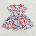 SALE GSD0181 Valentine's Day Cartoon Love Red Girl's Dress