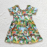 SALE GSD0179 Cartoon Deer Animal Forest Girl's Dress