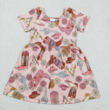 Western Cactus Pink Girl's Dress