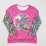 Adult's Cartoon Colorful Tiger Pink MAMA Shirt Top