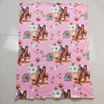 Cowgirl Horse Riding Pink Newborn Baby Blanket