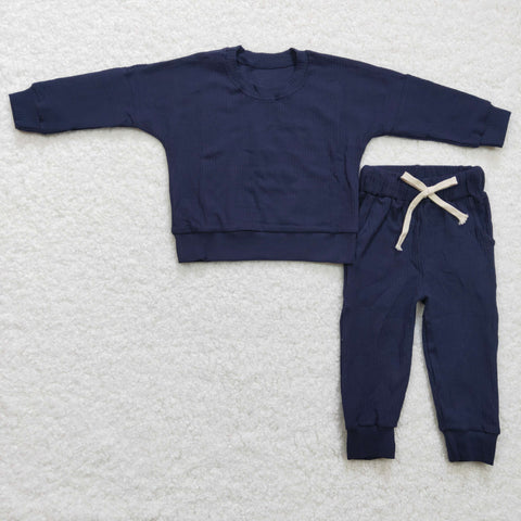 SALE BLP0159 Boutique New Dark Blue 2 Pcs Sweater Set