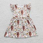 SALE GSD0158 Western Cow Flower Cute Girl's Dress