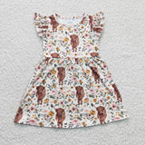 SALE GSD0158 Western Cow Flower Cute Girl's Dress