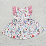 Easter Rabbit Cartoon Pink Girl's Dress