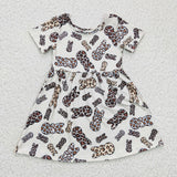 Easter Bunny Leopard Brown Girl's Dress